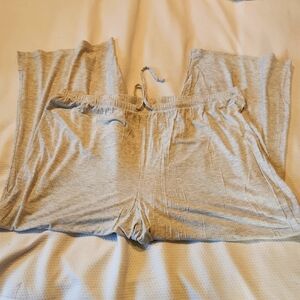 Women's Old Navy Gray Pajama Cropped Pants Elastic Waistband, Size Xl